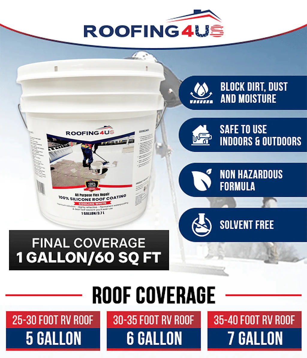 All Purpose Flex Repair 100% Silicone Roof Sealant - 1 Gallon (Pallet of 120) - Image 6