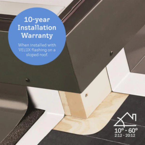 VELUX Fixed Curb Mount Skylight - White Solar Powered Shade - Image 3