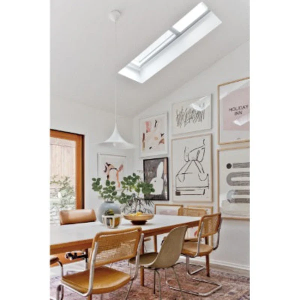 VELUX Electric Venting Deck Mount Skylight - White Solar Powered Shade - Image 4