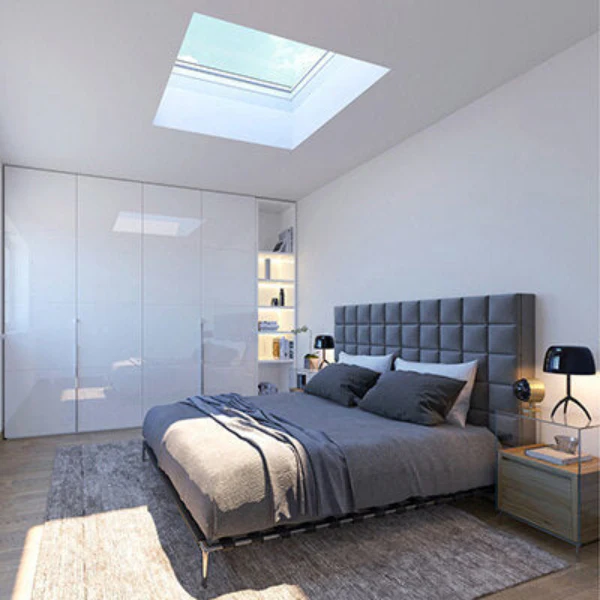 VELUX Fixed Curb Mount Skylight - White Solar Powered Shade - Image 10