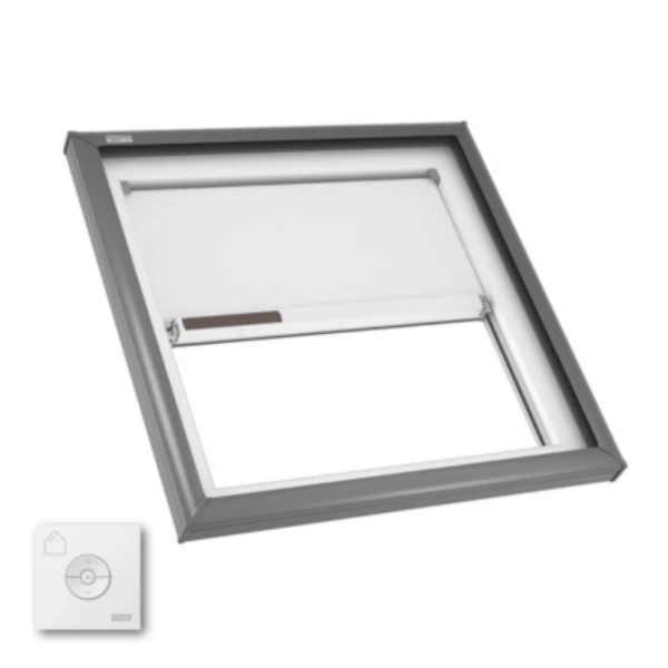VELUX Fixed Curb Mount Skylight - White Solar Powered Shade - Image 22