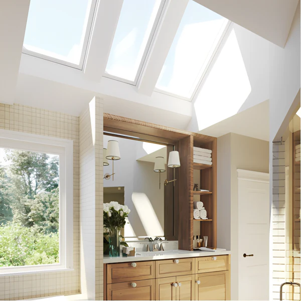 VELUX Fixed Curb Mount Skylight - White Solar Powered Shade - Image 8