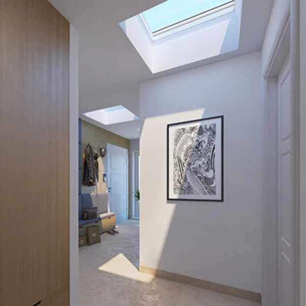 VELUX Fixed Curb Mount Skylight - White Solar Powered Shade - Image 9