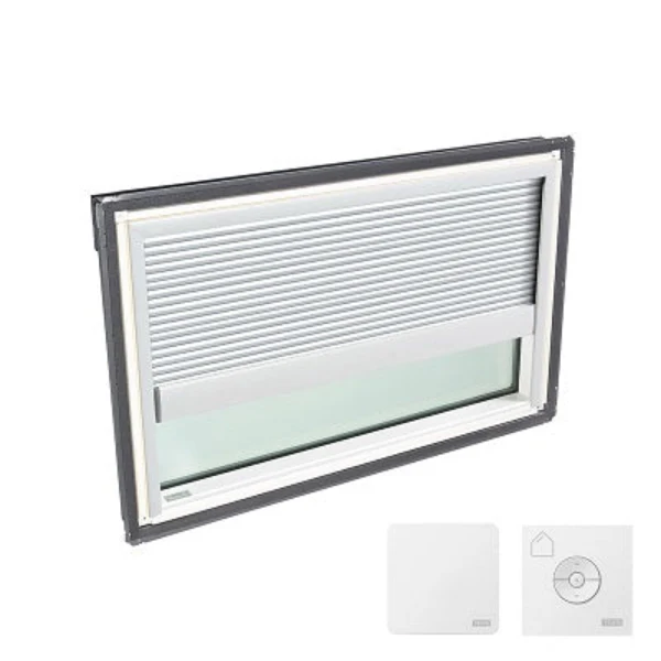 VELUX Fixed Deck Mount Skylight - White Solar Powered Shade - Image 18