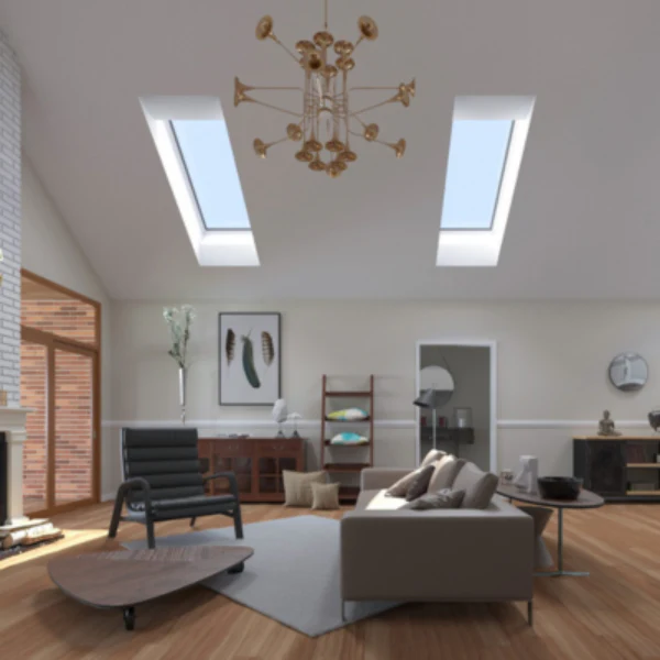 VELUX Fixed Deck Mount Skylight - White Solar Powered Shade - Image 6