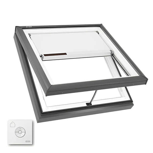 VELUX Manual Venting Curb Mount Skylight - White Solar Powered Shade - Image 15