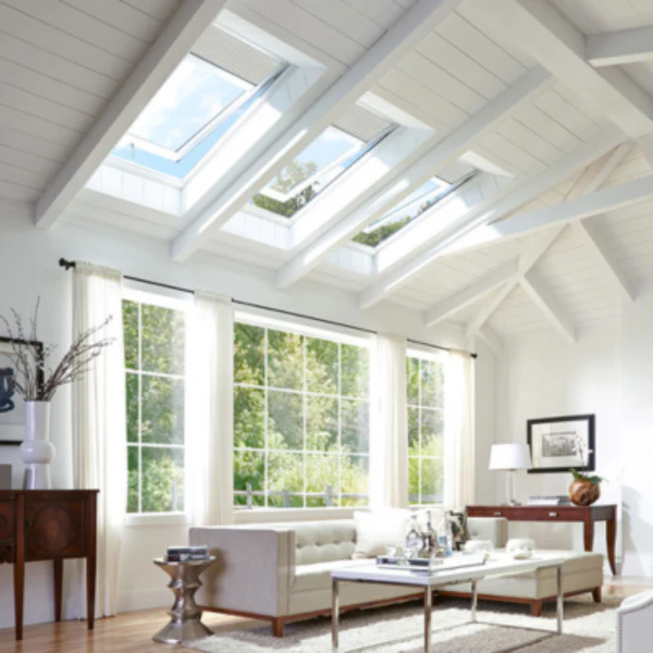 VELUX Manual Venting Curb Mount Skylight - White Solar Powered Shade - Image 6