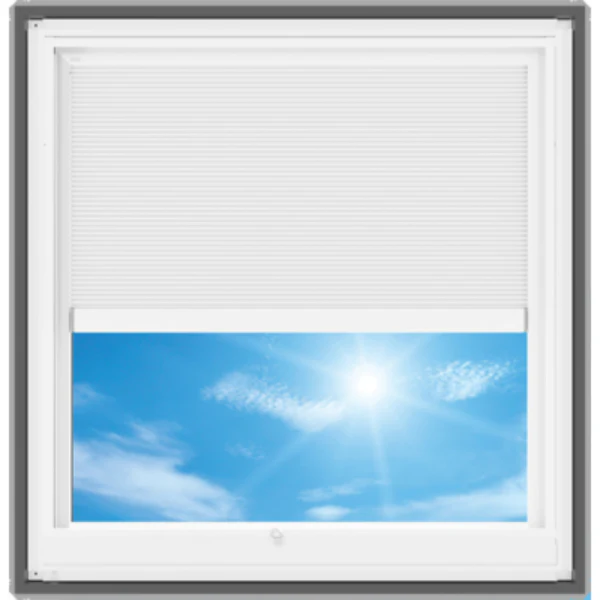 VELUX Manual Venting Deck Mount Skylight - White Solar Powered Shade - Image 11
