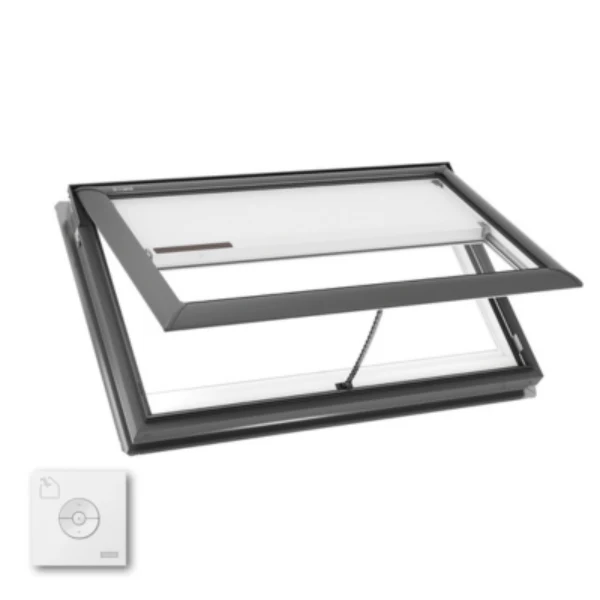 VELUX Manual Venting Deck Mount Skylight - White Solar Powered Shade - Image 13
