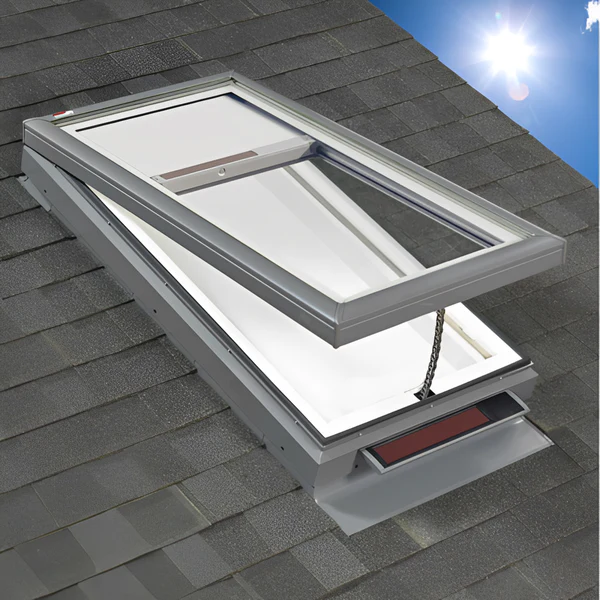 VELUX Solar Powered Venting Curb Mount Skylight - White Solar Powered Shade - Image 17