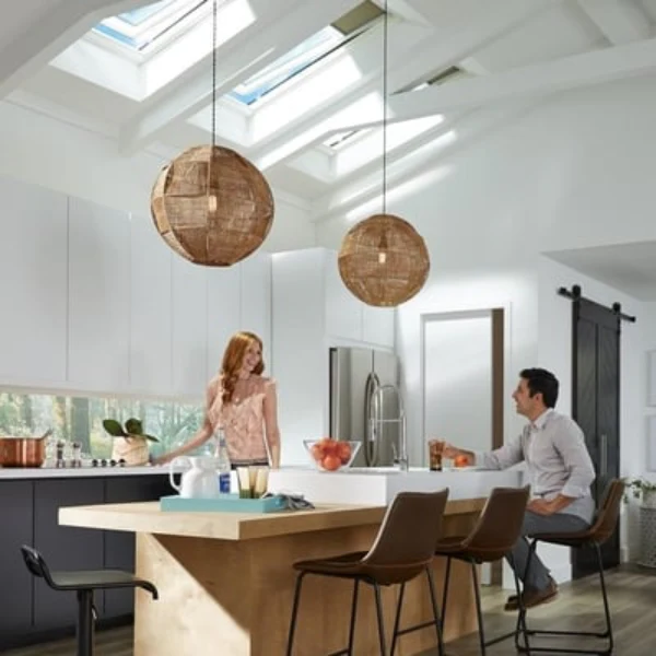 VELUX Solar Powered Venting Curb Mount Skylight - White Solar Powered Shade - Image 8