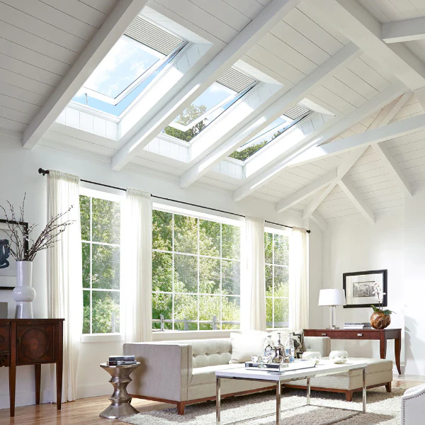 VELUX Solar Powered Venting Deck Mount Skylight - White Solar Powered Shade - Image 6